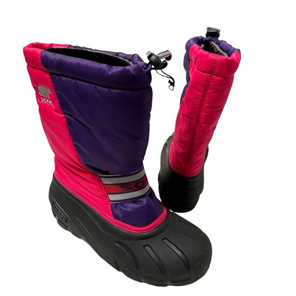Sorel Girl Youth Purple Pink Insulated Toggle Closure Winter Snow Boots … - Picture 2 of 11